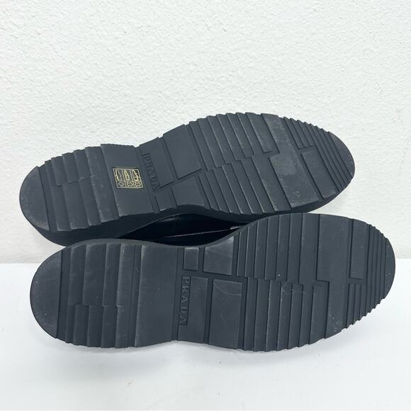 Prada | Shoes | Prada Brushed Leather Monolith Loafers  PRADA Monolith Penny Loafers Black Size 38
